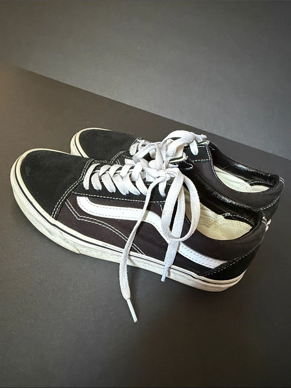 Vans Black and White Old Skool Low-Top Sneakers